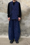 AVIVA JIFEI XUE Blue Striped Panel Wide Leg Pants S22-CWLP